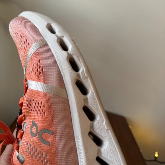 On Running Men’s Athletic Shoes in Coral and White main image 4